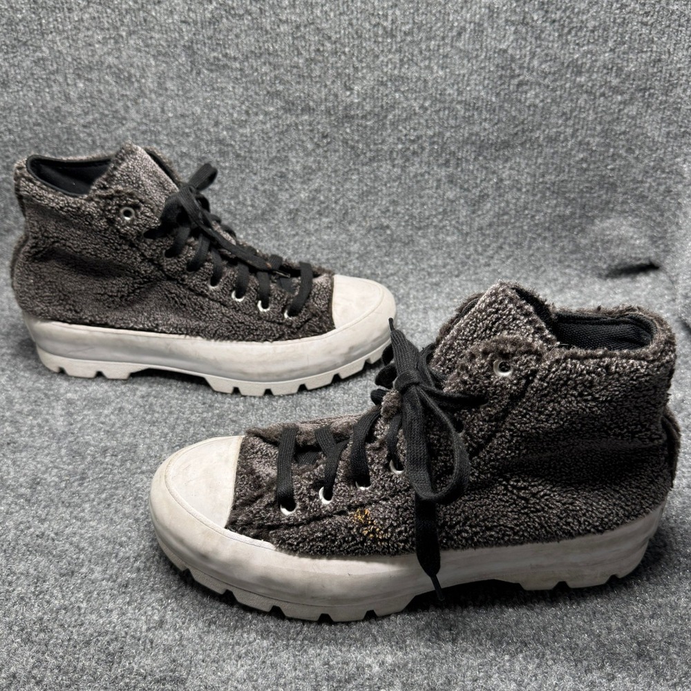 Converse Chuck Taylor All Star Lugged 2.0 Womens 9 Grey Sherpa Shoes A04449C